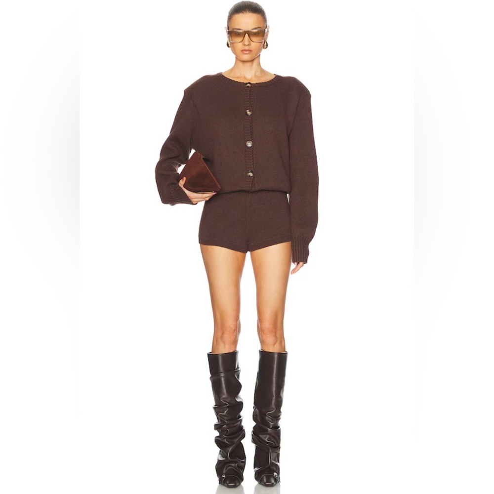 Seroya Brown Women's Knit Romper NWT